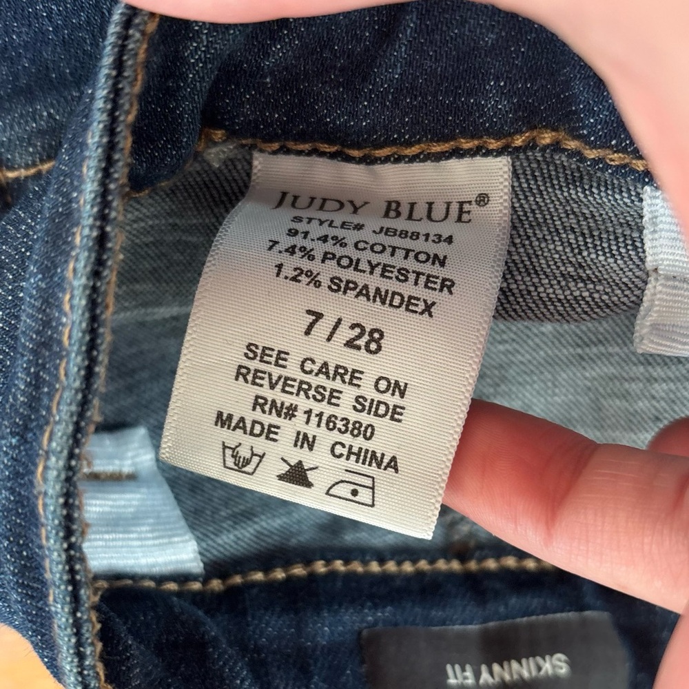 judy blue jeans | high rise button fly | skinny fit | size 7/28 - Picture 5 of 8